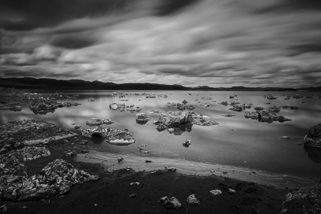 Mono Lake, California with streaked clouds