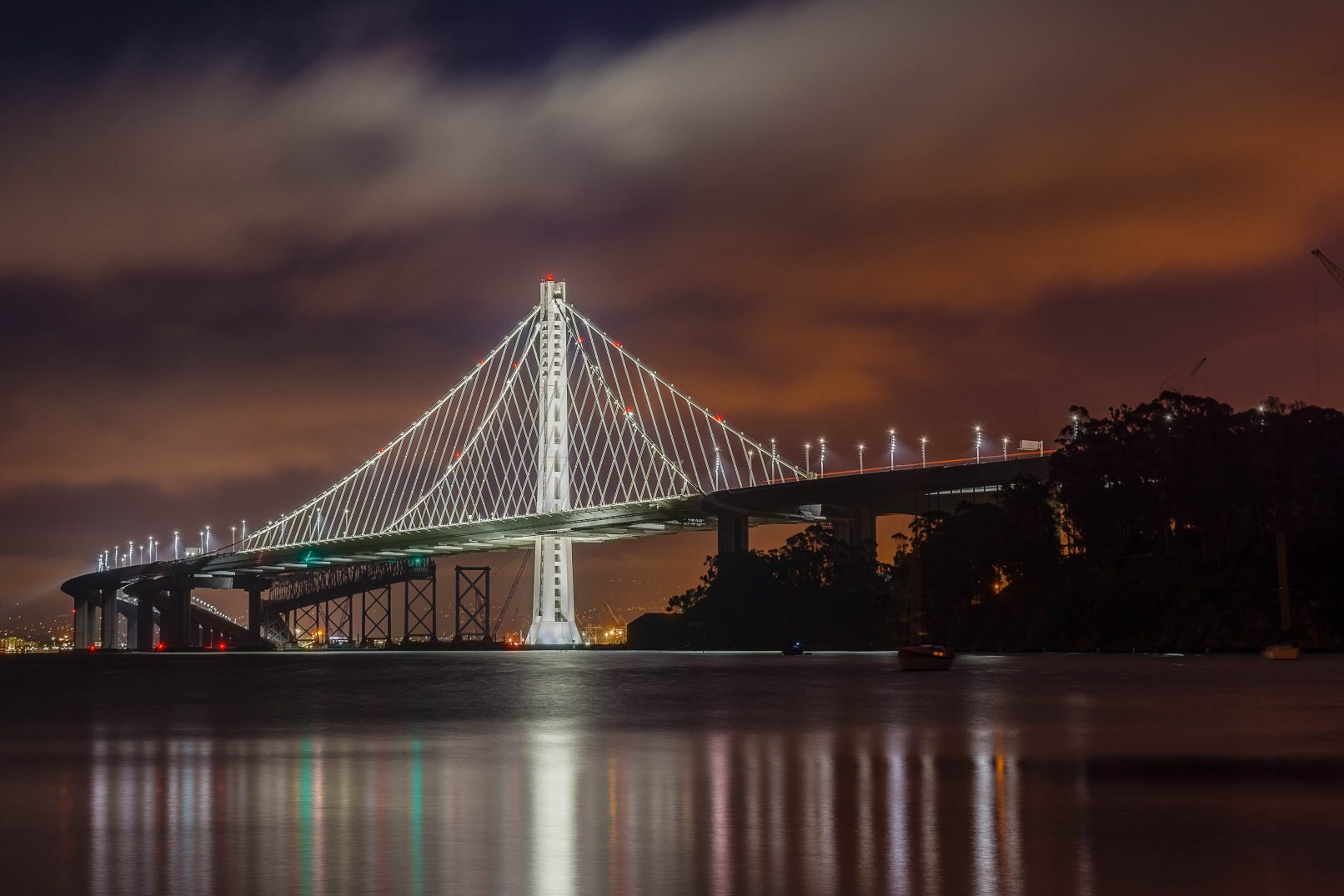 Oakland Bay Bridge at night, California