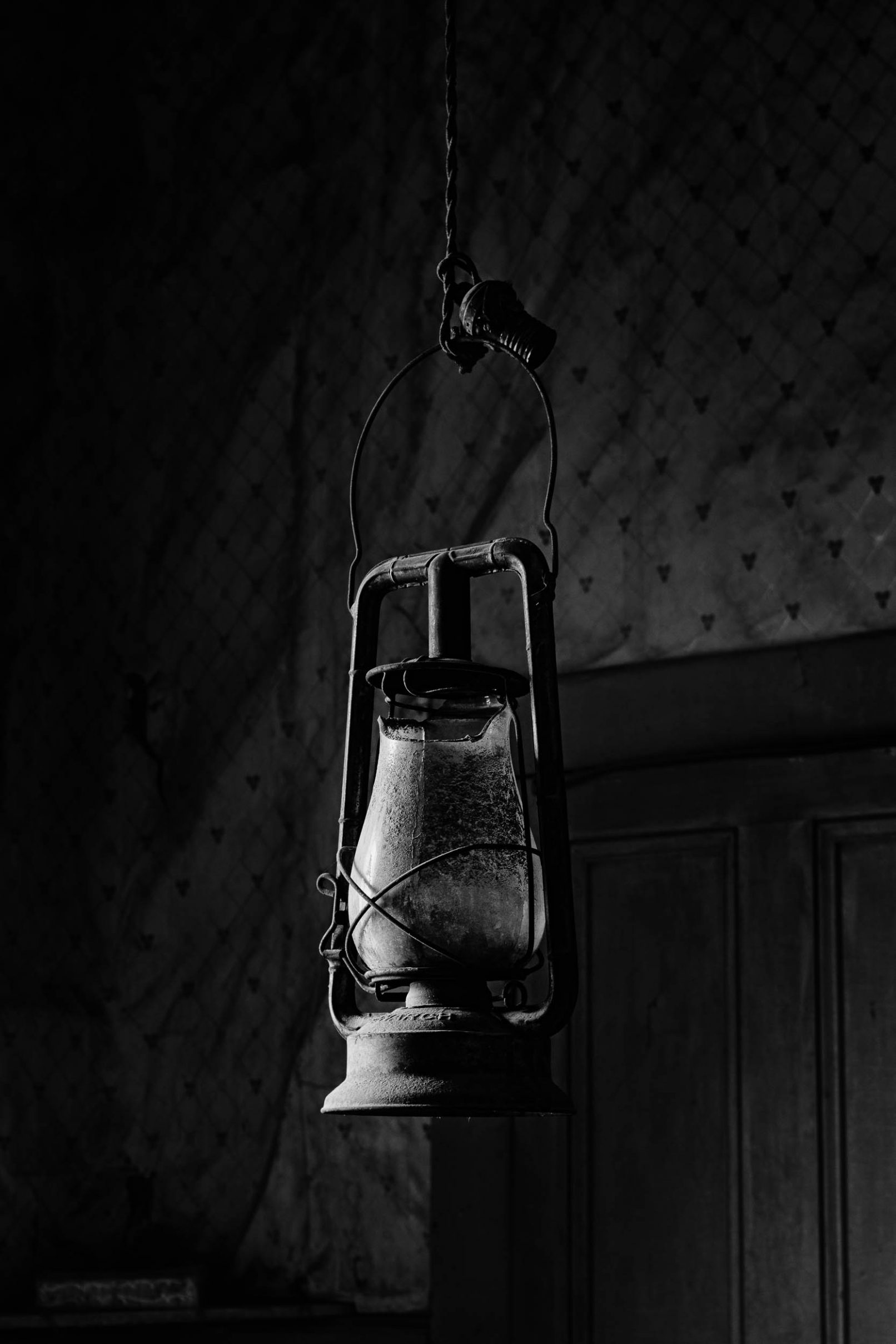 Hanging lantern in Bodi, California ghost town