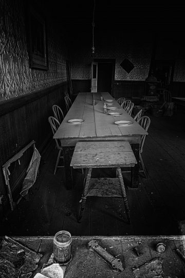 bodie-6 Long dining table in Bodi, California ghost town