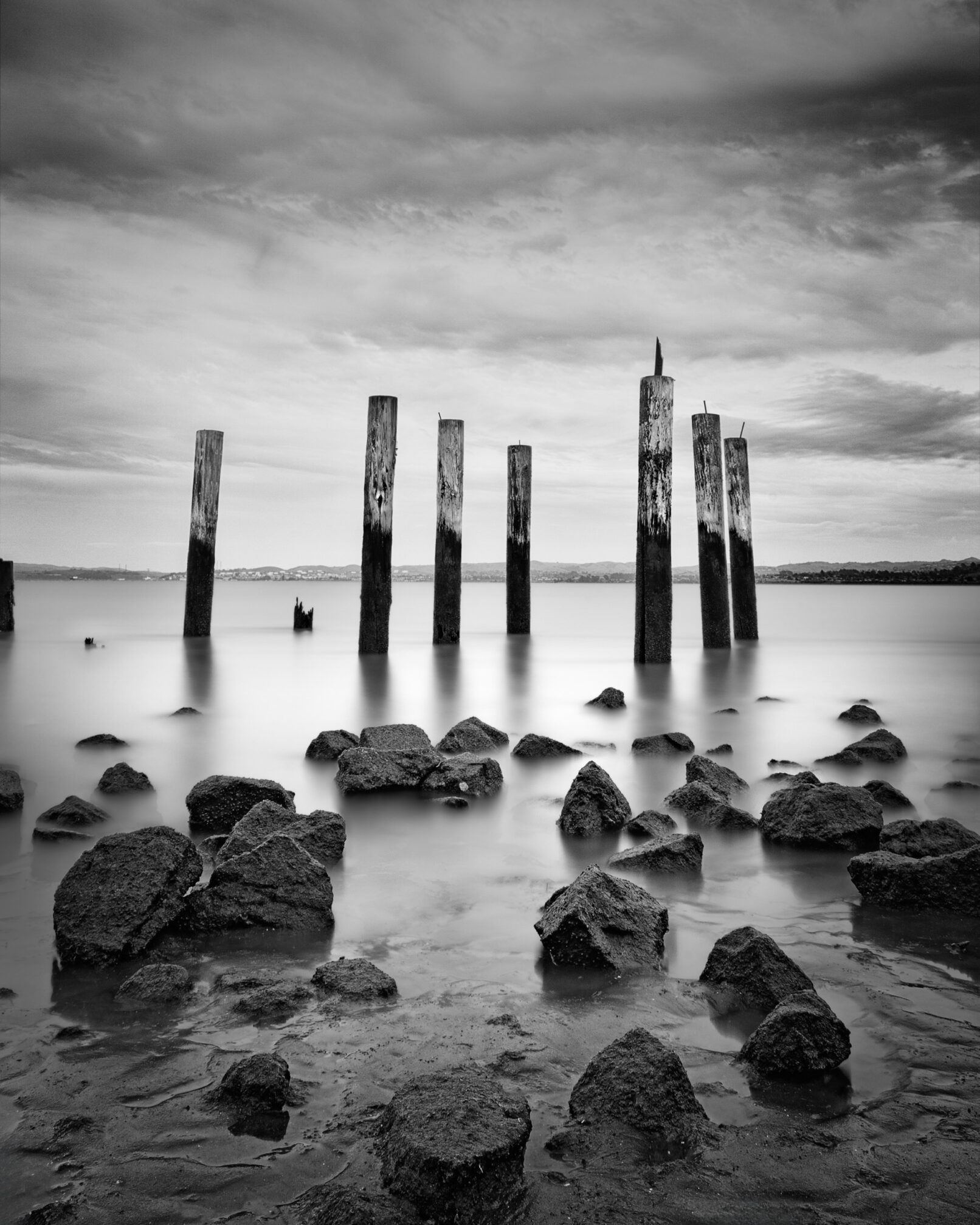 Sticks in water at Point Pinole, California