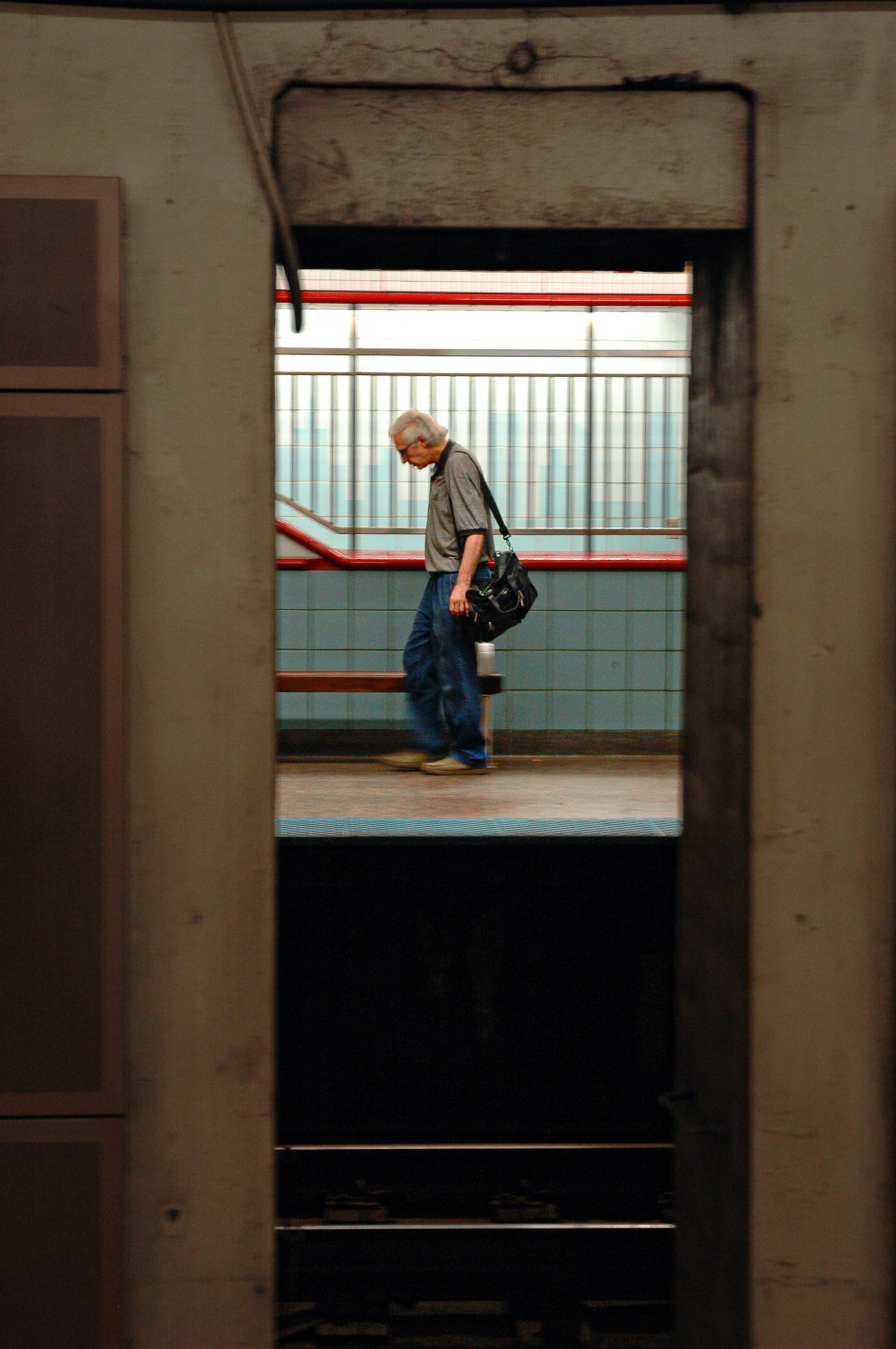 Older man in subway