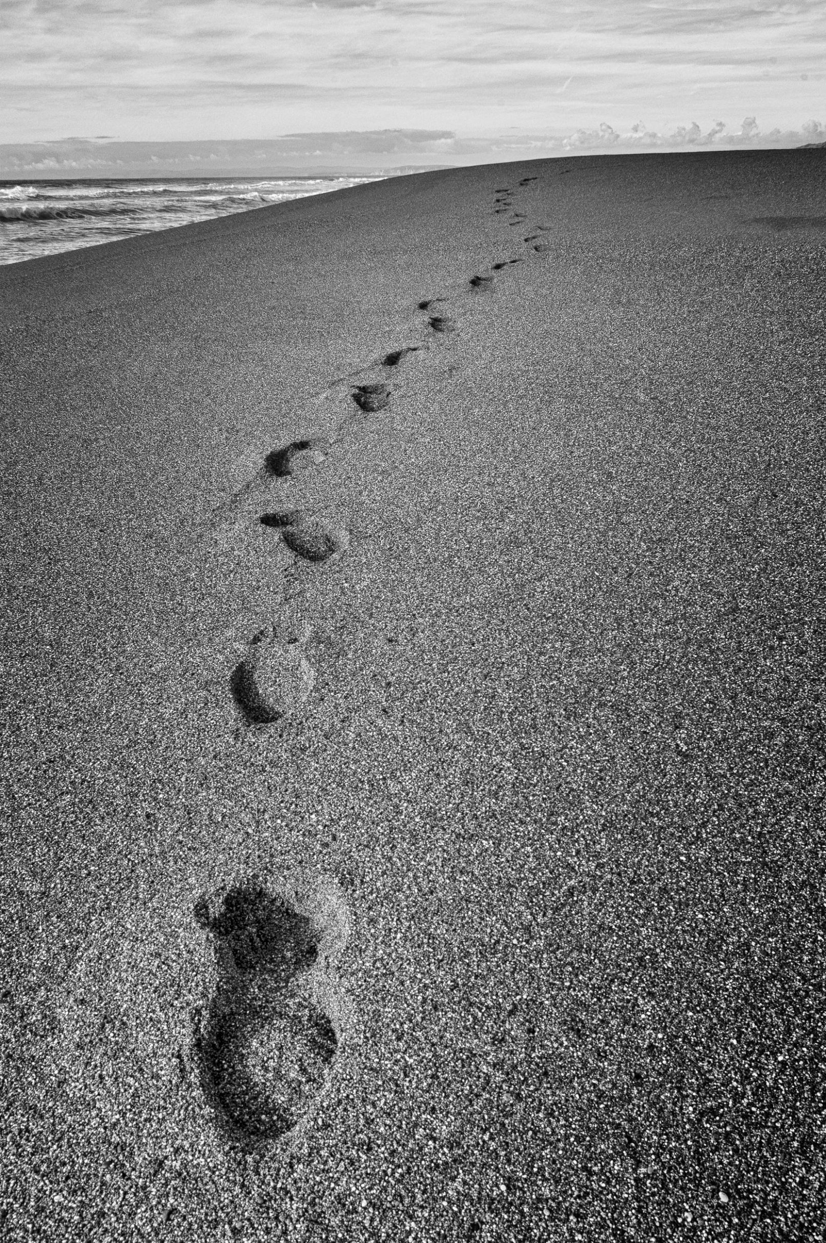 footprints on beach