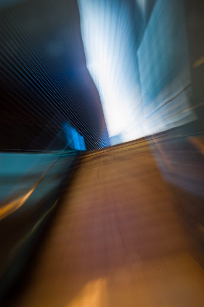 Building interior with lens zoom effect