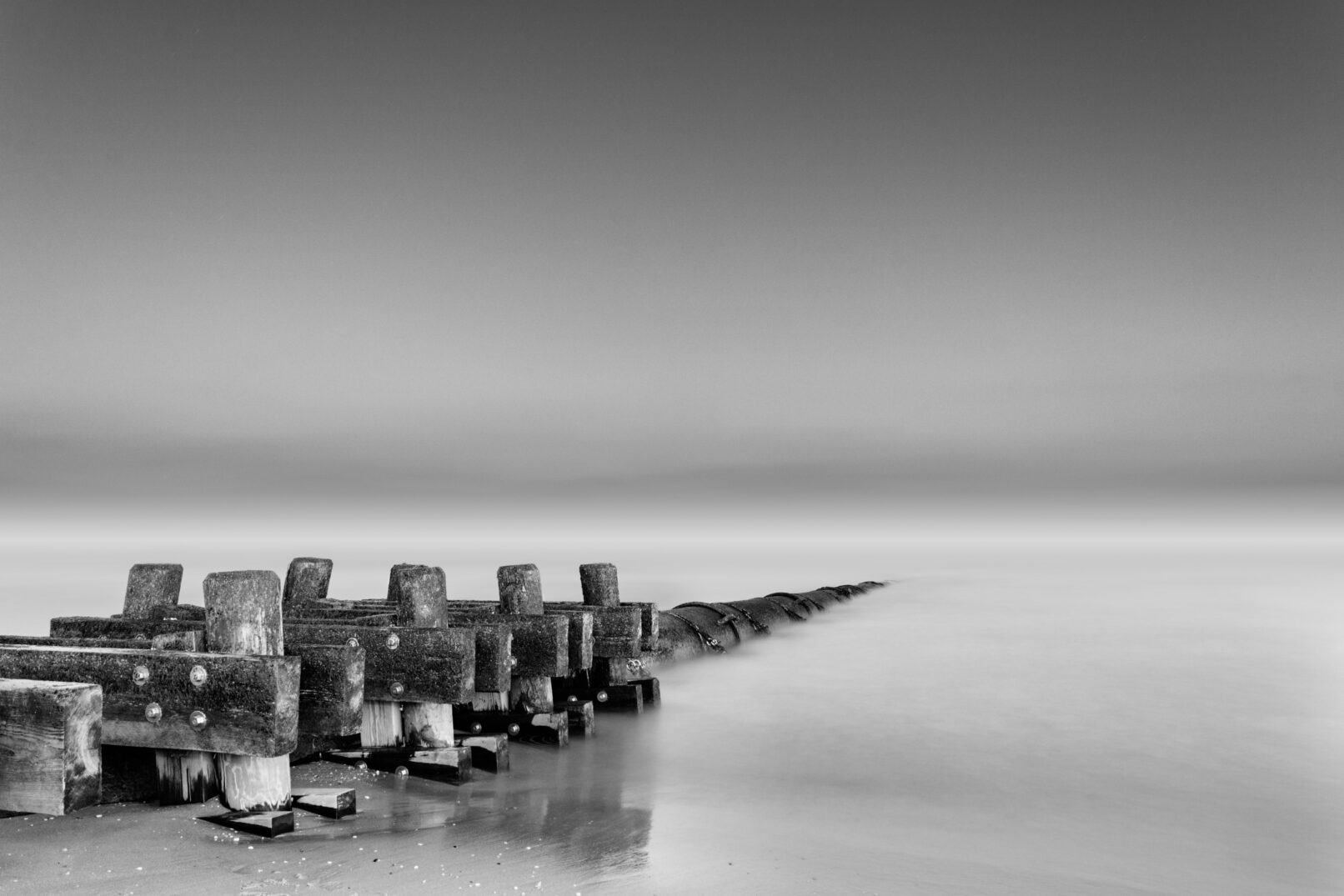 Pipe sticking out into ocean
