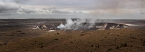 Hawaii, Kilauea crater with smoke