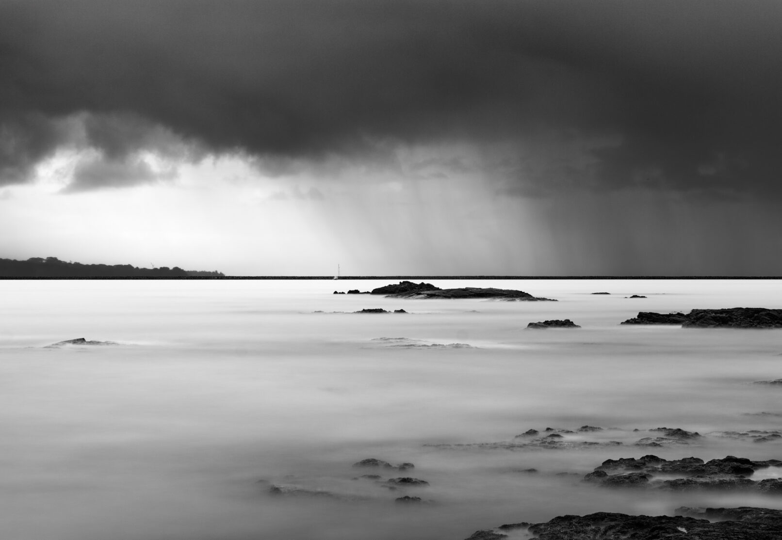 Hawaii rainstorm over ocean
