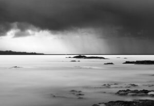 Hawaii rainstorm over ocean