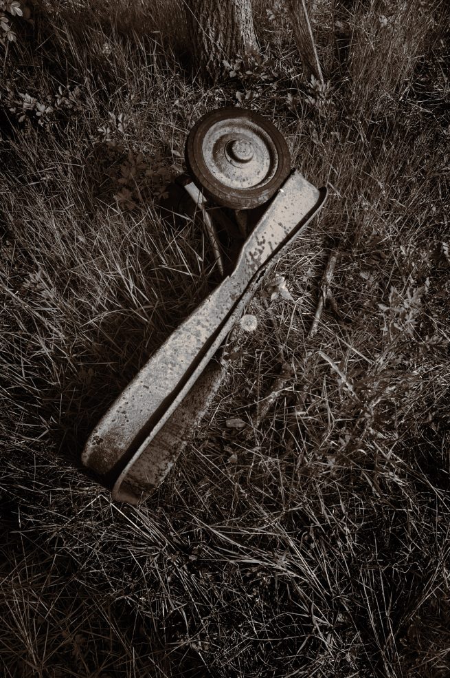 old rusted wagon in grass