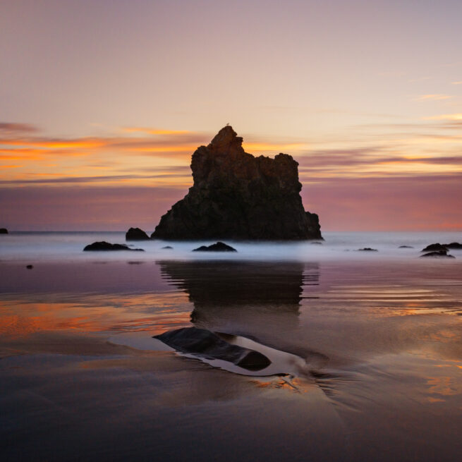 Rock in water at Pinnacle Beach, California