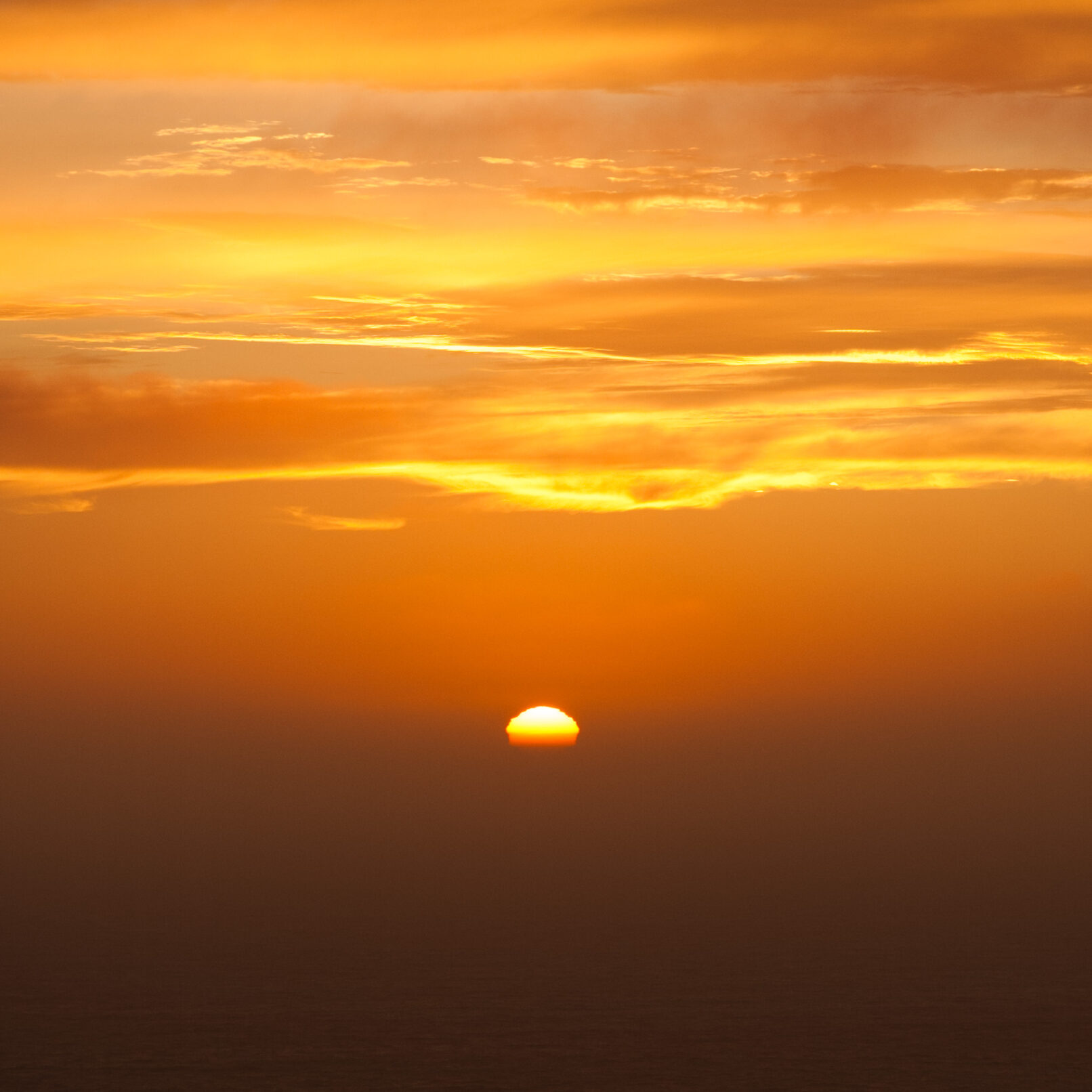 Sunset over Pacific Ocean.