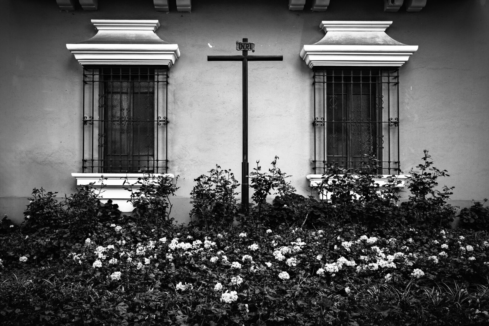 church yard with flowers, Lima, Peru
