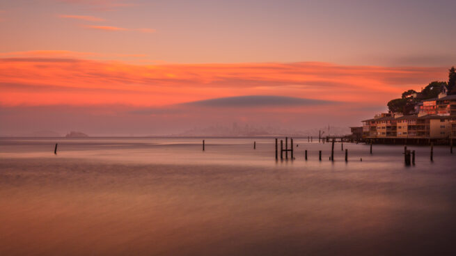 San Francisco sunset and skyline from Sausalito