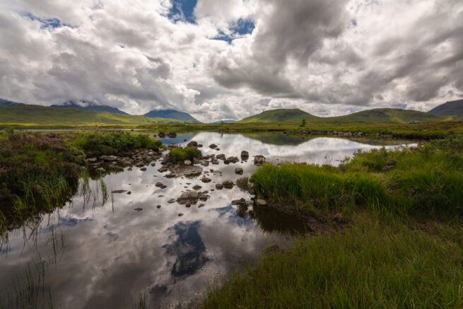 Scotland Highlands mountains with lake